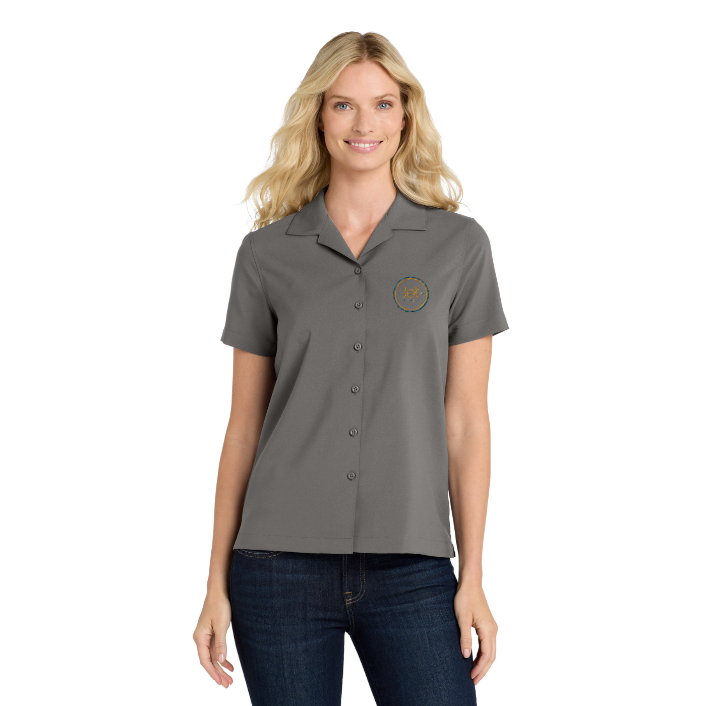 Port Authority Women's Short Sleeve Performance Staff Shirt — model