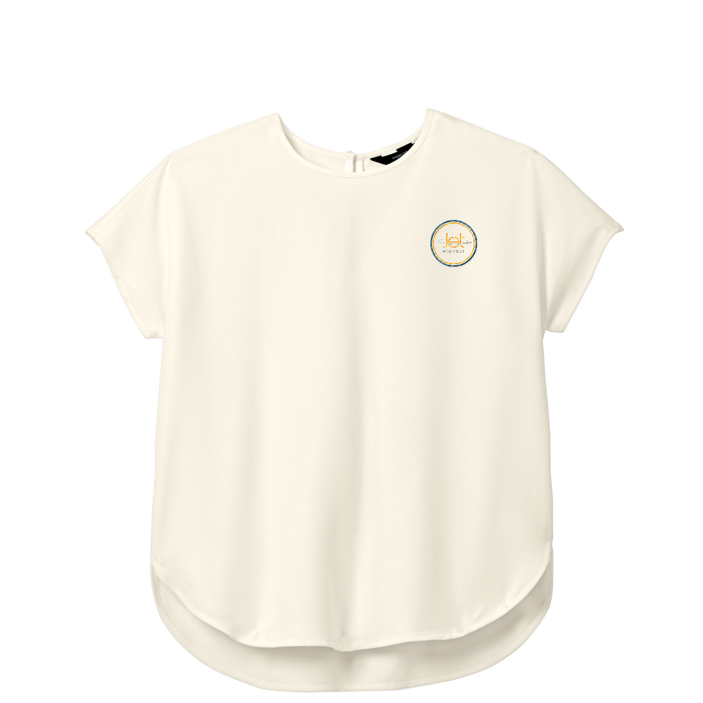 Mercer+Mettle Women's Stretch Crepe Crew — Ivory Chiffon