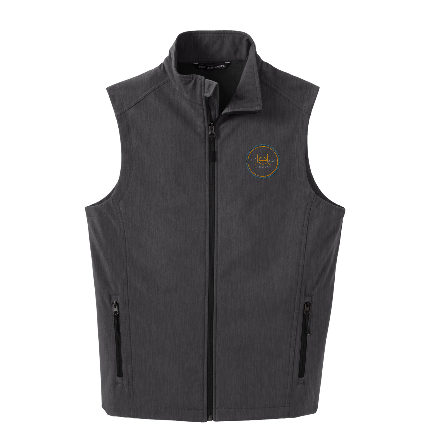 Port Authority Core Soft Shell Vest — Black Charcoal Heather