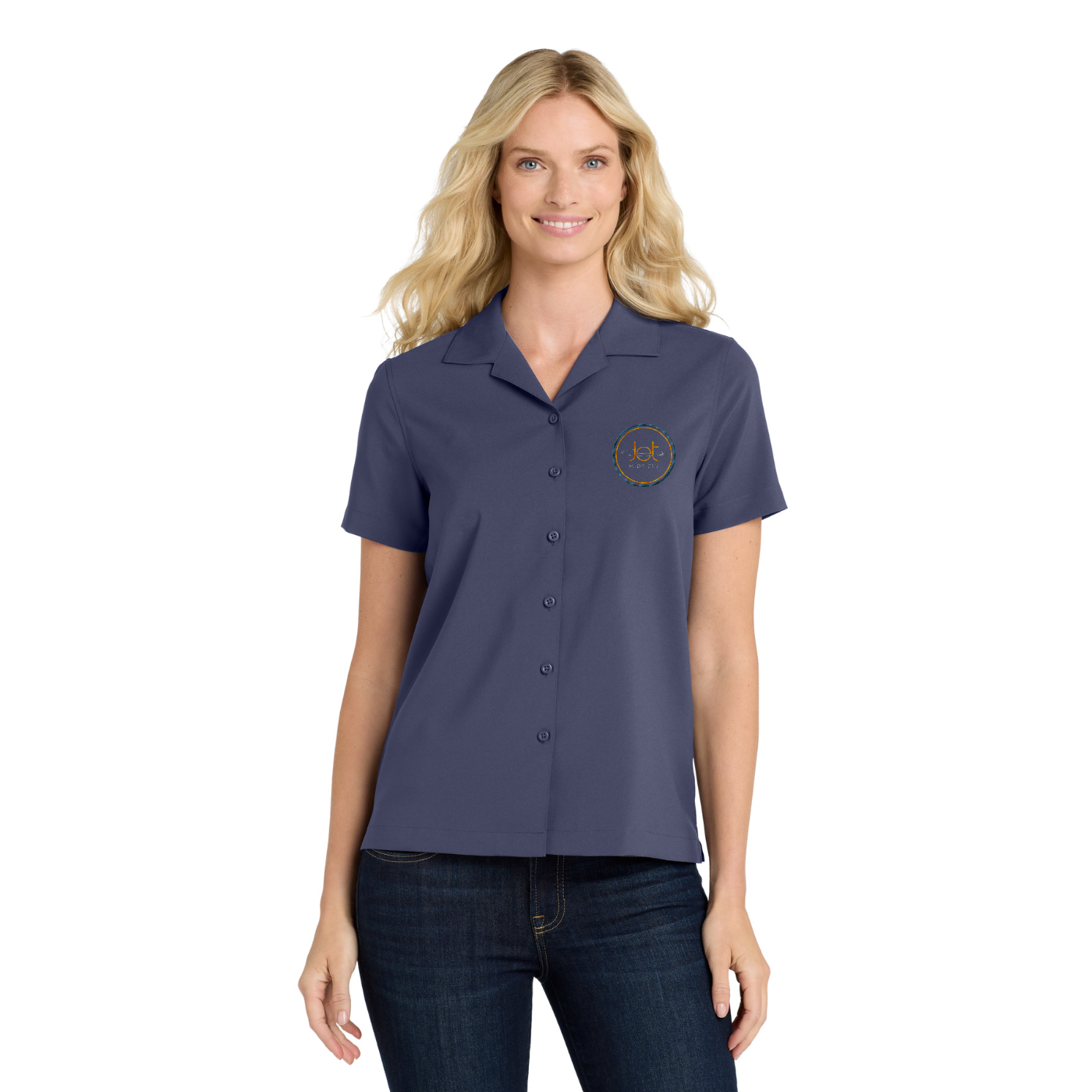 Port Authority Women's Short Sleeve Performance Staff Shirt — model