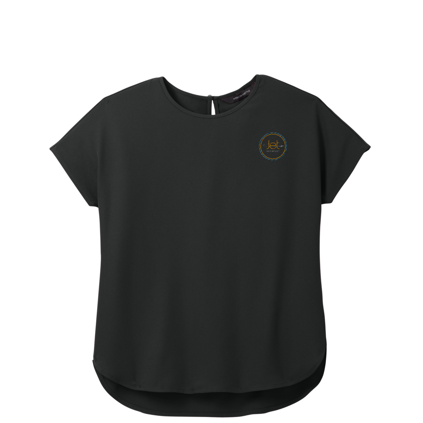 Mercer+Mettle Women's Stretch Crepe Crew — Deep Black