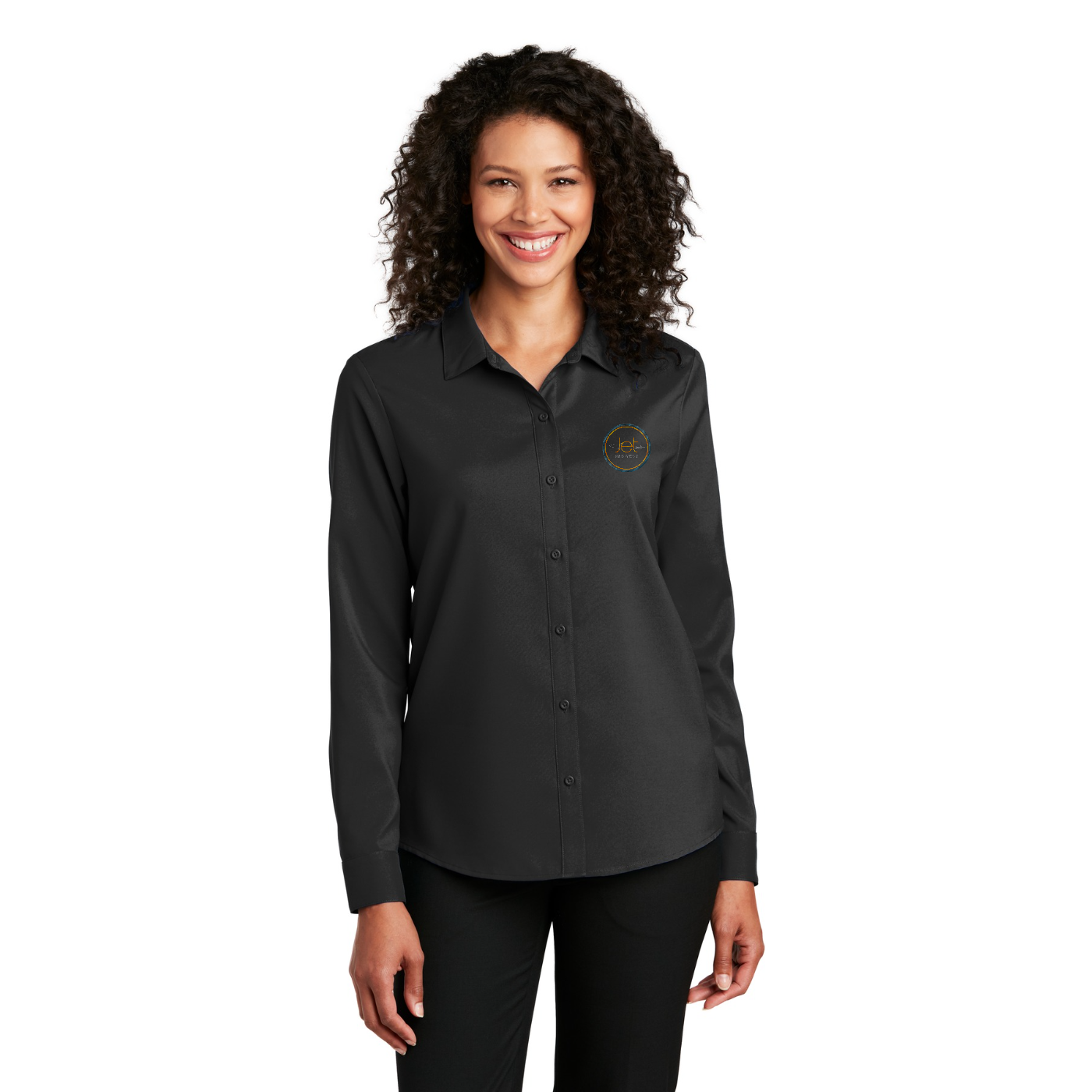 Port Authority Women's Long Sleeve Performance Staff Shirt — model