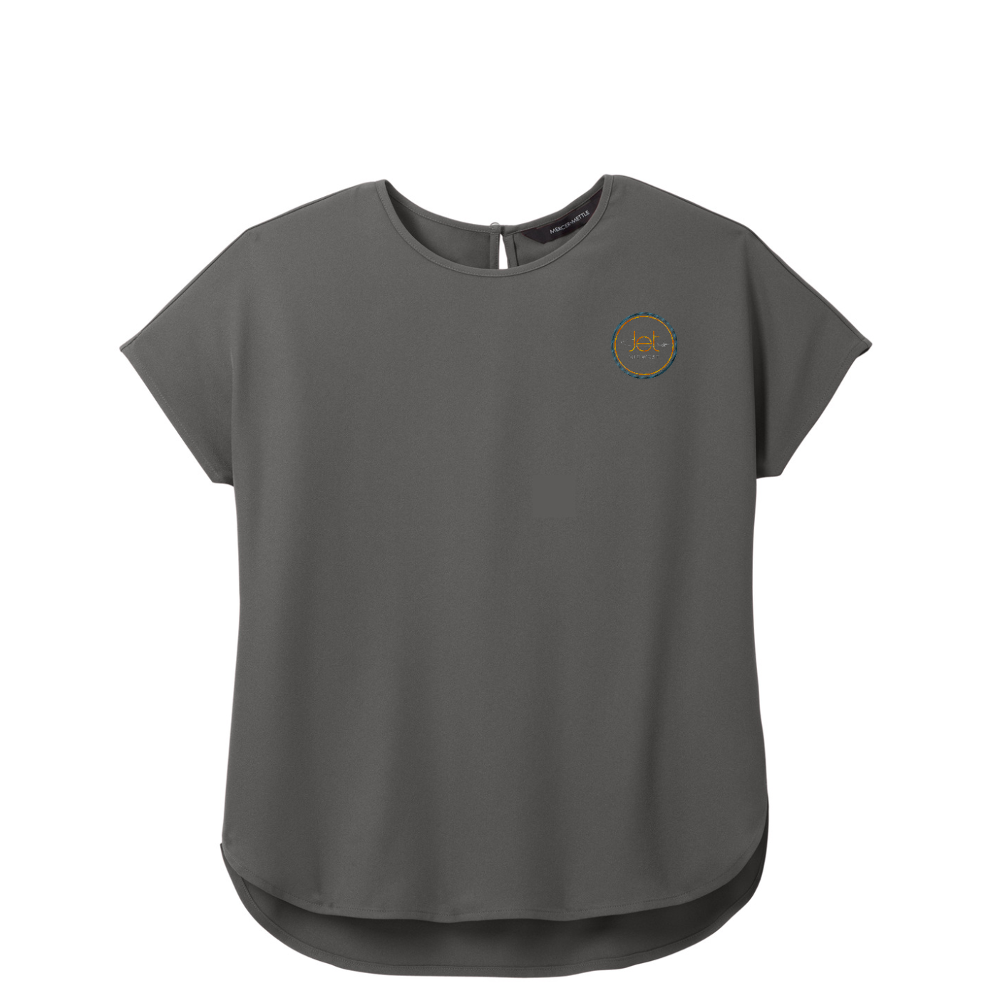 Mercer+Mettle Women's Stretch Crepe Crew — Anchor Grey