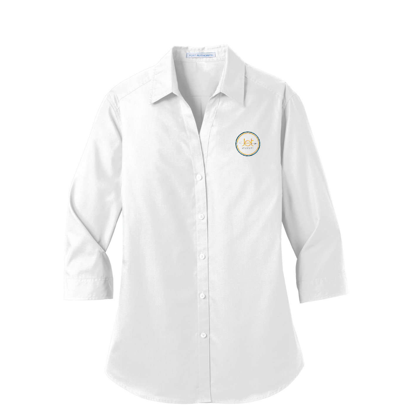 Port Authority Women's 3/4-Sleeve Carefree Poplin Shirt — White