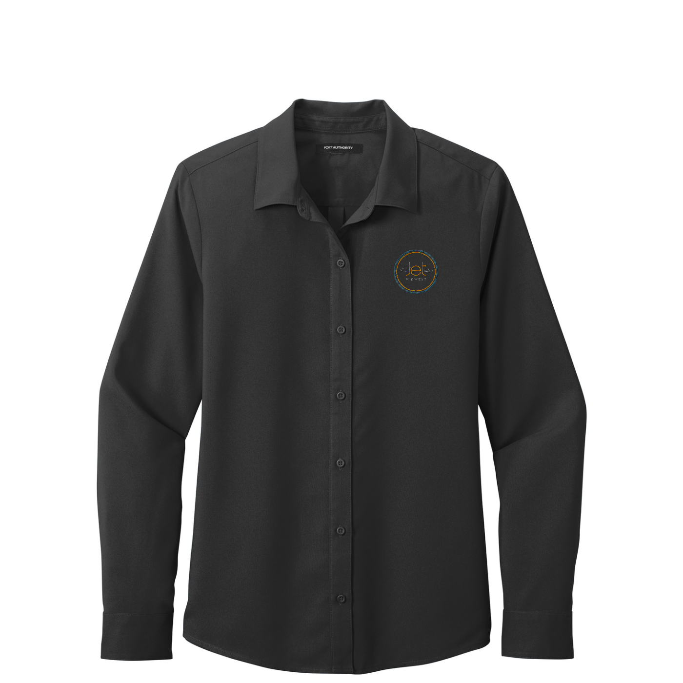 Port Authority Women's Long Sleeve Performance Staff Shirt — Black